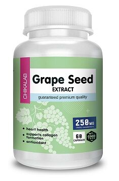 Антиоксидант экстракт виноградных косточек Grape Seed extract Chikalab 60 капс.