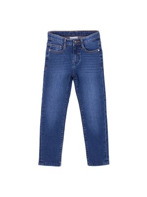Брюки Классические прямые джинсы для девочек. Глубокий синий цвет является одним из базовых и подойдет под любой образ. Застежка на молнии и кнопке, декорированной под пуговицу. Объем в талии можно ре
