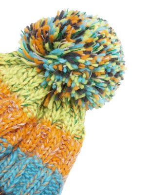 Шапка Оригинальная вязаная шапка, украшенная декоративным помпоном. Теплая шапка отлично защитит голову ребенка от холода и ветра. Отличный вариант для активного времяпрепровождения. 100% акрил