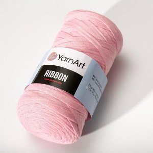 Пряжа-шнур "Ribbon" 40% полиэстер, 60% хлопок 125м/250гр (762 св.розовый)