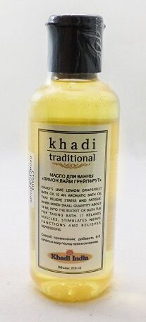 Масло для ванны Лимон, лайм и грейпфрут Кхади Lemon Lime Grapefruit Khadi Traditional 210 мл.