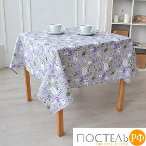 Скатерть "Ассорти" 145х145, рогожка, 100 % хлопок, "Кувшины"