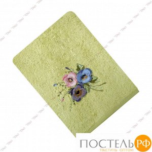 ЭСТЕЛЬ-1 70*140 цветок 3Д зеленое полотенце махровое