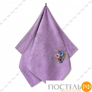 ЭСТЕЛЬ-1 30*50 цветок 3Д сиреневое полотенце махровое