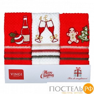 VINGI RICAMI Н-р полотенец 3шт. ЛУГАНО-В-НГ 50*70, 100% хлопок, Dis.3