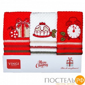 VINGI RICAMI Н-р полотенец 3шт. ЛУГАНО-В-НГ 50*70, 100% хлопок, Dis.4