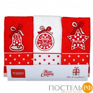 VINGI RICAMI Н-р полотенец 3шт. ПОИС-В-НГ 50*70, 100% хлопок, Dis.2