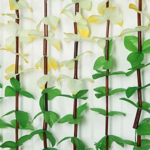 Занавеска декоративная «Листики», 90?180 см, 12 нитей, цвет зелёный