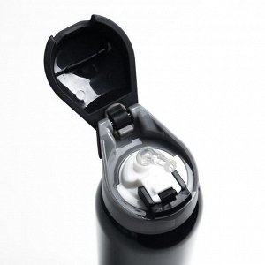 Термос для чая, кофе, 500 мл "Спорт", 5.5 х 23 см, с трубочкой, черный