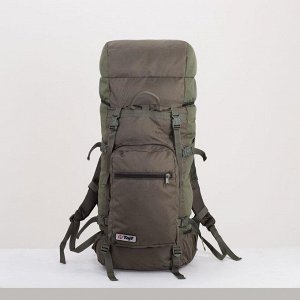 Рюкзак туристический, 60 л, отдел на шнурке, наружный карман, 2 боковые сетки, цвет тёмно-оливковый