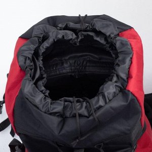 Рюкзак туристический, 90 л, отдел на шнурке, наружный карман, 2 боковые сетки, цвет чёрный
