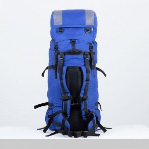Рюкзак турестический, 100 л, отдел на шнурке, наружный кармна, 2 боковые сетки, цвет синий/серый