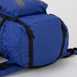Рюкзак туристический, 120 л, отдел на шнурке, наружный карман, 2 боковые сетки, цвет синий/голубой