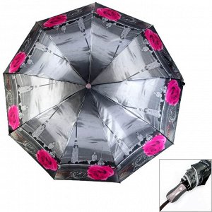 Зонт ЦВЕТ: серый-розовый (роза),  Замеры модели*
* рост указан приблизительно, ориентируйтесь на замеры
*	Размер 102 см ( диаметр купола 102 см)
Стильный женский зонт с оригинальным рисунком, купол ст
