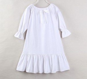 Платье для девочки с длинным рукавом, цвет белый