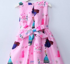 Платье для девочки, принт "принцессы", цвет розовый