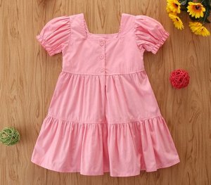 Платье для девочки, принт "сердца", цвет розовый