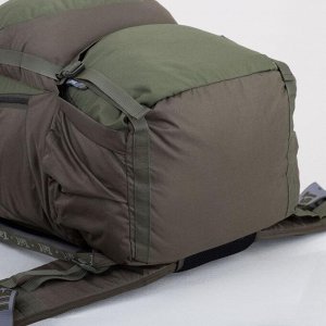 Рюкзак туристический, 120 л, отдел на шнурке, 2 наружных кармана, 2 боковых кармана, цвет тёмно-оливковый