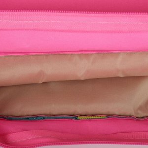 Рюкзак молодёжный, отдел на молнии, с косметичкой, цвет бирюзовый/розовый
