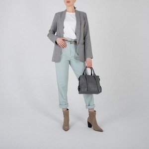 Сумка женская, отдел на молнии, наружный карман, 2 ремня, цвет серый