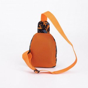 Сумка-рюкзак, отдел на молнии, наружный карман, дышащая спинка, цвет чёрный/оранжевый