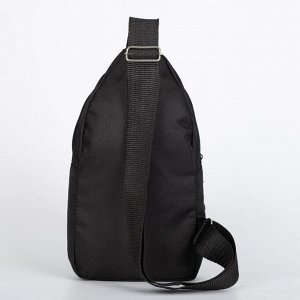 Сумка-слинг, 2 отдела на молнии, наружный карман, цвет чёрный