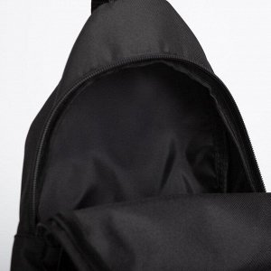 Сумка-слинг, 2 отдела на молнии, наружный карман, цвет чёрный