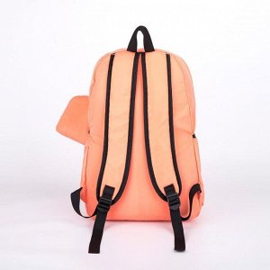 Рюкзак, отдел на молнии, наружный карман, 2 боковых кармана, косметичка, цвет оранжевый
