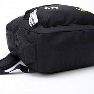 Рюкзак, отдел на молнии, наружный карман, 2 боковых кармана, косметичка, цвет чёрный