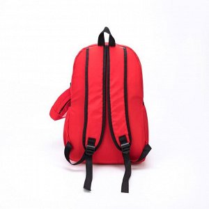 Рюкзак, отдел на молнии, наружный карман, 2 боковых кармана, косметичка, цвет красный