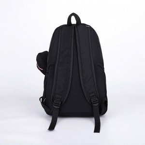 Рюкзак, отдел на молнии, наружный карман, 2 боковых кармана, косметичка, цвет чёрный