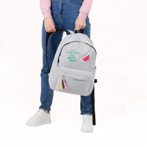 Рюкзак молодёжный, отдел на молнии, наружный карман, 2 боковых кармана, цвет серый