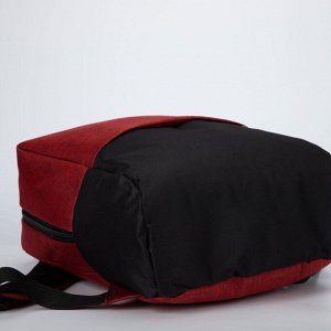 Рюкзак, отдел на молнии, наружный карман, с USB, цвет чёрный/красный