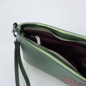 Клатч жен L-1160, 27*1*16, отд, н/карман, с ручкой, длин ремень, зеленый