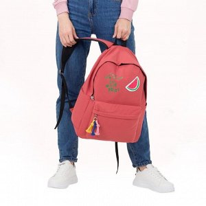 Рюкзак молодёжный, отдел на молнии, наружный карман, 2 боковых кармана, цвет коралловый