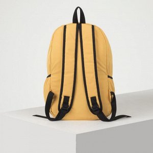 Рюкзак молодёжный, отдел на молнии, наружный карман, 2 боковых кармана, цвет жёлтый