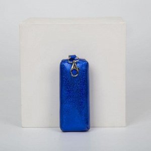 Ключница, длина 13 см, отдел на молнии, кольцо, цвет синий МИКС