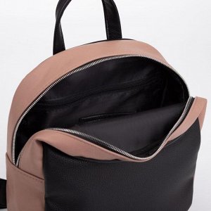 Рюкзак, отдел на молнии, цвет чёрный/коричневый