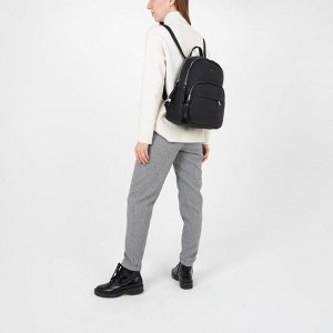 Рюкзак молодёжный, 2 отдела на молнии, 2 наружных кармана, цвет чёрный