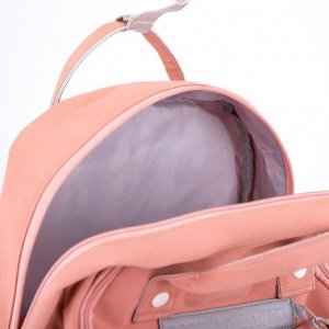 Рюкзак-сумка, 2 отдела на молниях, 3 наружных кармана, цвет бежевый