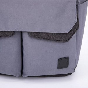 Рюкзак-сумка, отдел на молнии, 6 наружных кармана, цвет серый