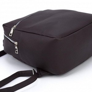 Рюкзак, отдел на молнии, 2 наружных кармана, цвет коричневый