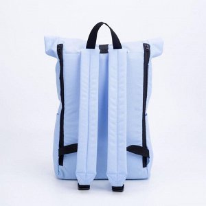 Рюкзак, отдел на клапане, наружный карман, цвет голубой/розовый