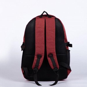 Рюкзак, 2 отдела на молниях, наружный карман, цвет красный