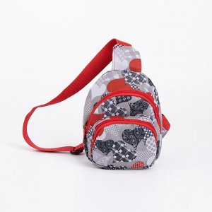Сумка-рюкзак, отдел на молнии, наружный карман, дышащая спинка, цвет серый/красный