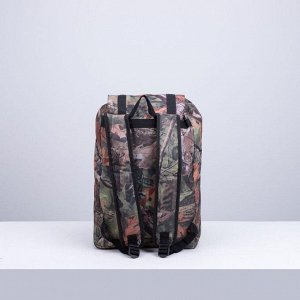 Рюкзак туристический, 35 л, отдел на шнурке, 3 наружных кармана, цвет камуфляж