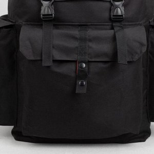 Рюкзак туристический, 68 л, отдел на шнурке, 3 наружных кармана, цвет чёрный