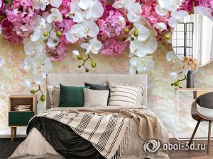 3D Фотообои «Ниспадающие орхидеи»