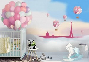 Фотообои детские «Корзина с шарами»