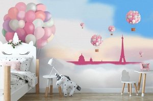 Фотообои детские «Корзина с шарами»